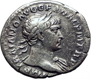 Trajan 103ad Rome Authentic Silver Ancient Roman Coin Spes Hope I64473