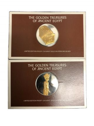 24 Karat Gold On Stetling Silver Golden Treasures Ancient Egypt 1976 Franklin Mi
