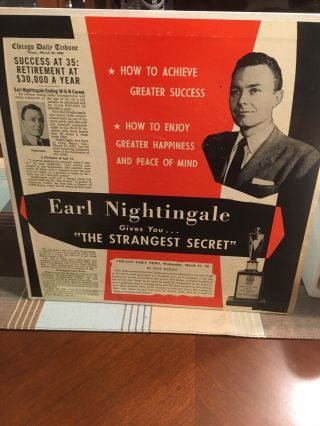 Earl Nightingale The Strangest Secret Xctv - 67191 Success Self Help 1958 Lp 12 "
