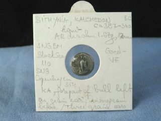 Ancient Greek Coin Bithynia Kalchedon Silver Drachm Ar 387 - 340 Bc Vf Bee