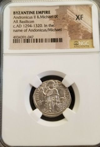 Byzantine Empire Andronicus Ii & Michael Ix Ngc Xf Ancient Silver Coin
