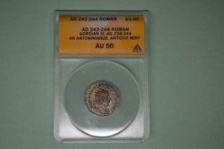 Ancient Roman - Gordian Iii,  Ad 238 - 244 Antoninianus - Anacs Au - 50