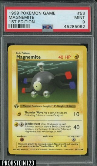 1999 Pokemon Game 1st Edition 53 Magnemite Psa 9