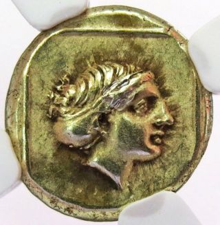 377 - 326 Bc Ancient Greece Isle Of Lesbos Gold/ El - Hecte Apollo Ngc Choice Xf 5/4