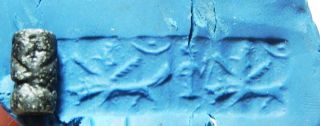 Zurqieh - As8713 - Ancient Holy Land,  Canaanite Stone Cylinder Seal.  1400 B.  C