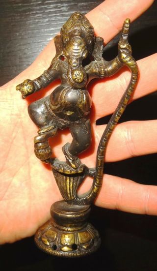 Rare Ganesh En Bronze - Inde 19° S.  - Ancient Bronze Ganesha Figure India 19th Ad