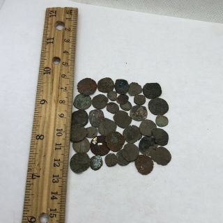 Authentic Medieval Copper Coin Artifacts - European Metal Detector Finds Old - A 2
