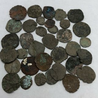 Authentic Medieval Copper Coin Artifacts - European Metal Detector Finds Old - A 3