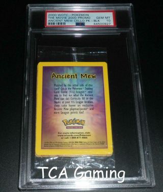Psa 10 Gem Ancient Mew Black Star Promo (us Version) Pokemon Card