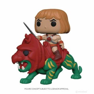 Masters Of The Universe He - Man On Battle Cat Pop Toy Figure By Funko