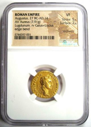 Ancient Roman Augustus AV Aureus Gold Coin (27 BC - 14 AD) - Certified NGC VF 2
