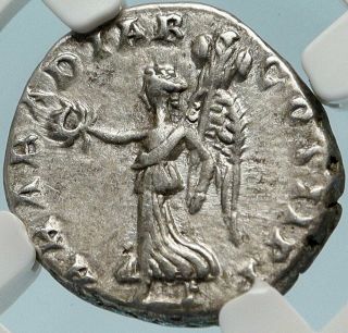 Septimius Severus Authentic Ancient 195ad Victory Silver Roman Coin Ngc I83583