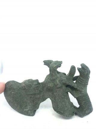 Ancient luristan bronze waraxe with beast terminal 2