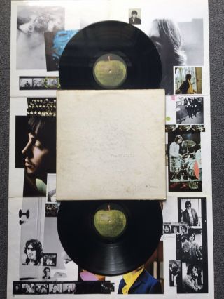 1968 The Beatles “white Album” 2x Records Poster Low 0681046 Gatefold Apple Vg,