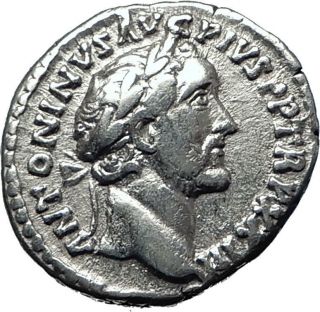 Antoninus Pius 156ad Rome Authentic Ancient Silver Roman Coin Salus I70308