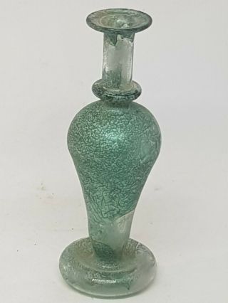 Fantastic Extremely Rare Ancient Roman Glass Vase Bottle 14,  6 Gr 90 Mm