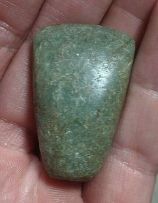 Ancient Mayan Pre - Columbian Celt Made Of Translucent Jade - 1.  25 Inches Tall