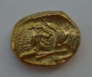 Lydia Kroisos Electrum Quarter Stater Gold Ancient Greek Coin Lion Bull