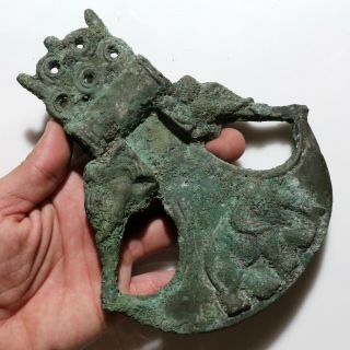 Circa 1000 - 500 Bc Ancient Luristan Bronze Military Decorated Ax - 950 Gr