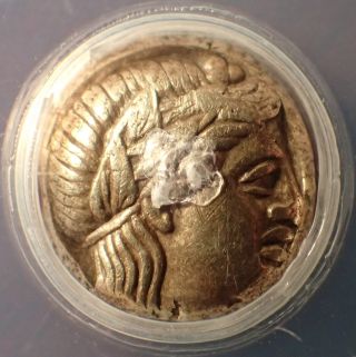 346 Bc Ancient Greek Lesbos El Electrum Gold Silver Hekte 1/6 Stater Anacs Ef 40