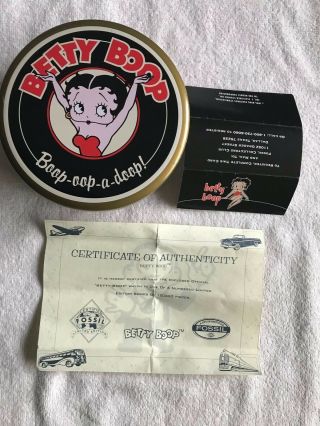 Nrfb - Vintage Betty Boop And Fossil Watch In A Tin,  Pin Back - Adorable Set ❤️❤️