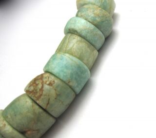 16 Rare Small Gorgeous Ancient Mauritania Amazonite Disk Beads