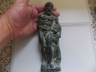 Large Ancient Roman Bronze Statuette Of God Zeus With Child 100 - 400 Ad
