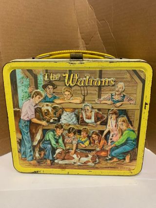 1973 The Waltons Lorimar Productions Metal Embossed Lunchbox Aladdin Industries