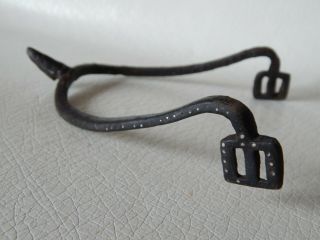 Extremely Rare,  Ancient Iron Spur 12 - 13 Century,  Inlay With Silver