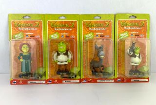 2003 Drug Store Exclusive Shrek 2 Mini Bobble Head Complete Set Of 4
