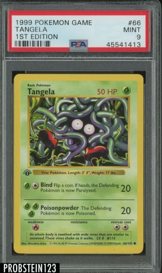 1999 Pokemon Game 1st Edition 66 Tangela Psa 9