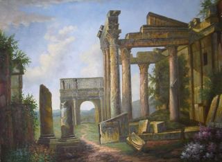 Oil Painting 36x48 Hand Painted Art On Canvas Ancient Ruins
