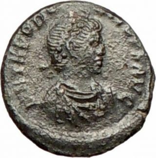 Theodosius I The Great Ancient Roman Coin Victory Chi - Rho Christ Monogr I27872