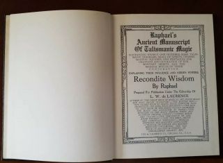 1916,  Raphael ' s Ancient Manuscript Of Talisman Magic - in 3