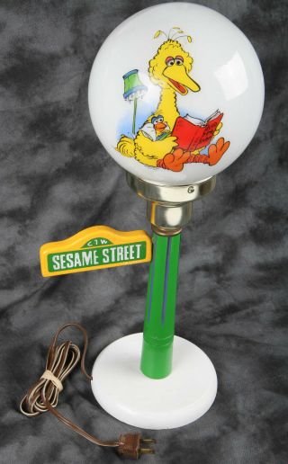 Vintage Sesame Street Muppets Big Bird Table Desk Lamp 1973 Light Great
