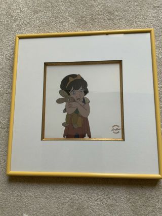 Disney Serigraph Cel - All Dogs Go To Heaven (anne - Marie And Stuffed Bunny)