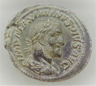 Unresearched Ancient Roman Ar Silver Denarius Coin 2.  77g
