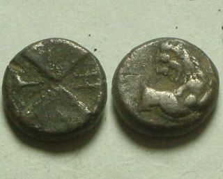 Rare Ancient Greek Silver Coin Chersonesos Thrace 400 Bc Lion Torch H