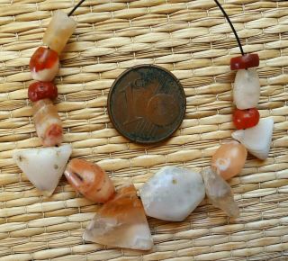 15mm Perles Ancien Afrique Ancient Mali African Neolithic Agate Carnelian Beads 2