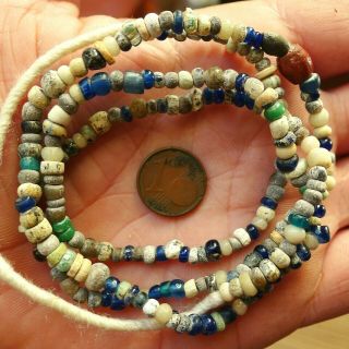 60cm Perles Verre Ancien Nila Afrique Mali Ancient Excavated Glass Trade Beads