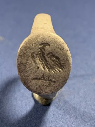 Ancient Roman Silver Legionary Seal Ring Featuring Aquila Eagle Circa 100 - 400ad