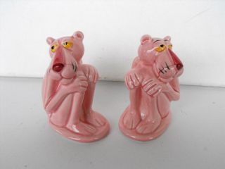 Very Rare The Pink Panther Porcelain Salt Pepper Shakers Royal Orleans 1983