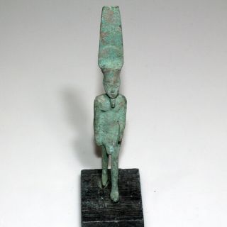 Circa 1000 - 300 Bc Ancient Egyptian Bronze Statue Of A King - On A Base