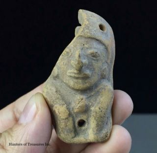 Ancient Pre Columbian Moche Indian Pottery Effigy Figure Fragment