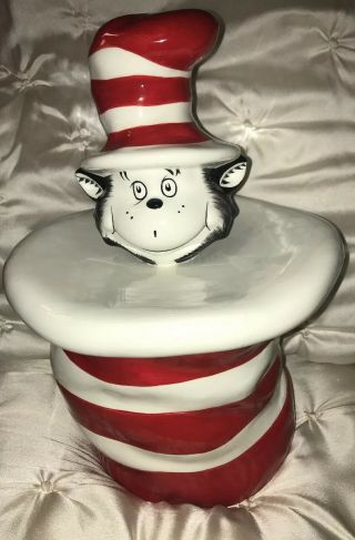 Universal Studios Dr.  Seuss Cat In The Hat Ceramic Cookie Jar