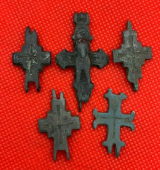 Ancient Bronze Cross Encolpion Kievan Rus 10 - 12 Century