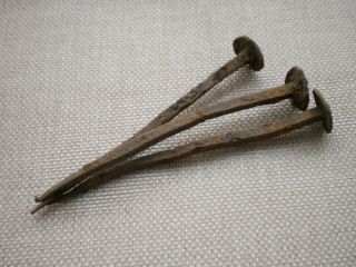 Set Of 3 Ancient Rare 100 Authentic Roman Iron Crucifixion Nails 2