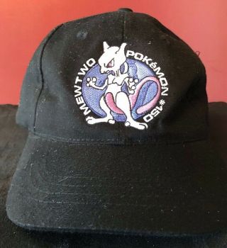 Vintage 1999 Nintendo Pokemon Mewtwo Hat Adjustable With Tag Rare