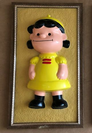 Lucy Vintage Peanuts 1965 Vacuform 3 - D Wall Hanging Picture Plaques Vacuum Form
