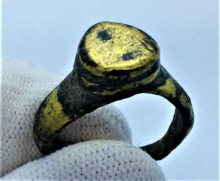 Large Ancient Greek Decorated Bronze Statement Ring - Very Rare 100bc (full)